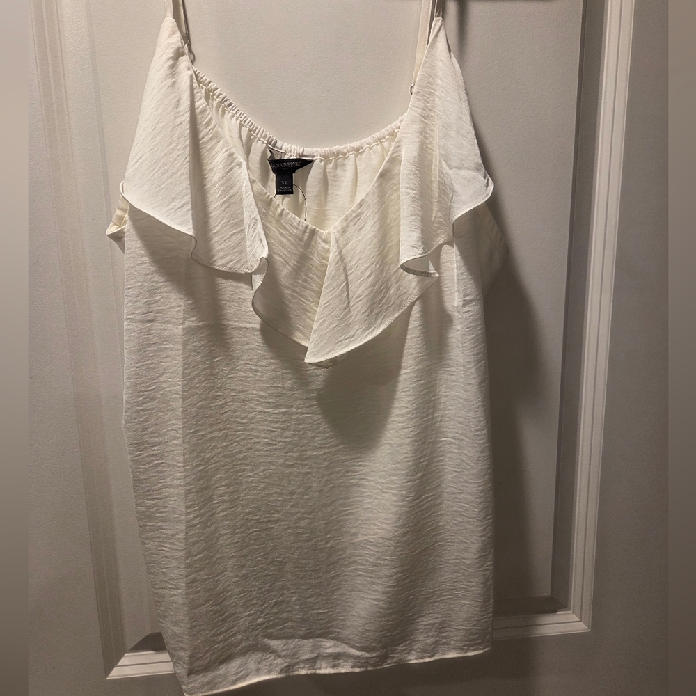Bannana Republic Ruffle Strap Cami Top XL NWT